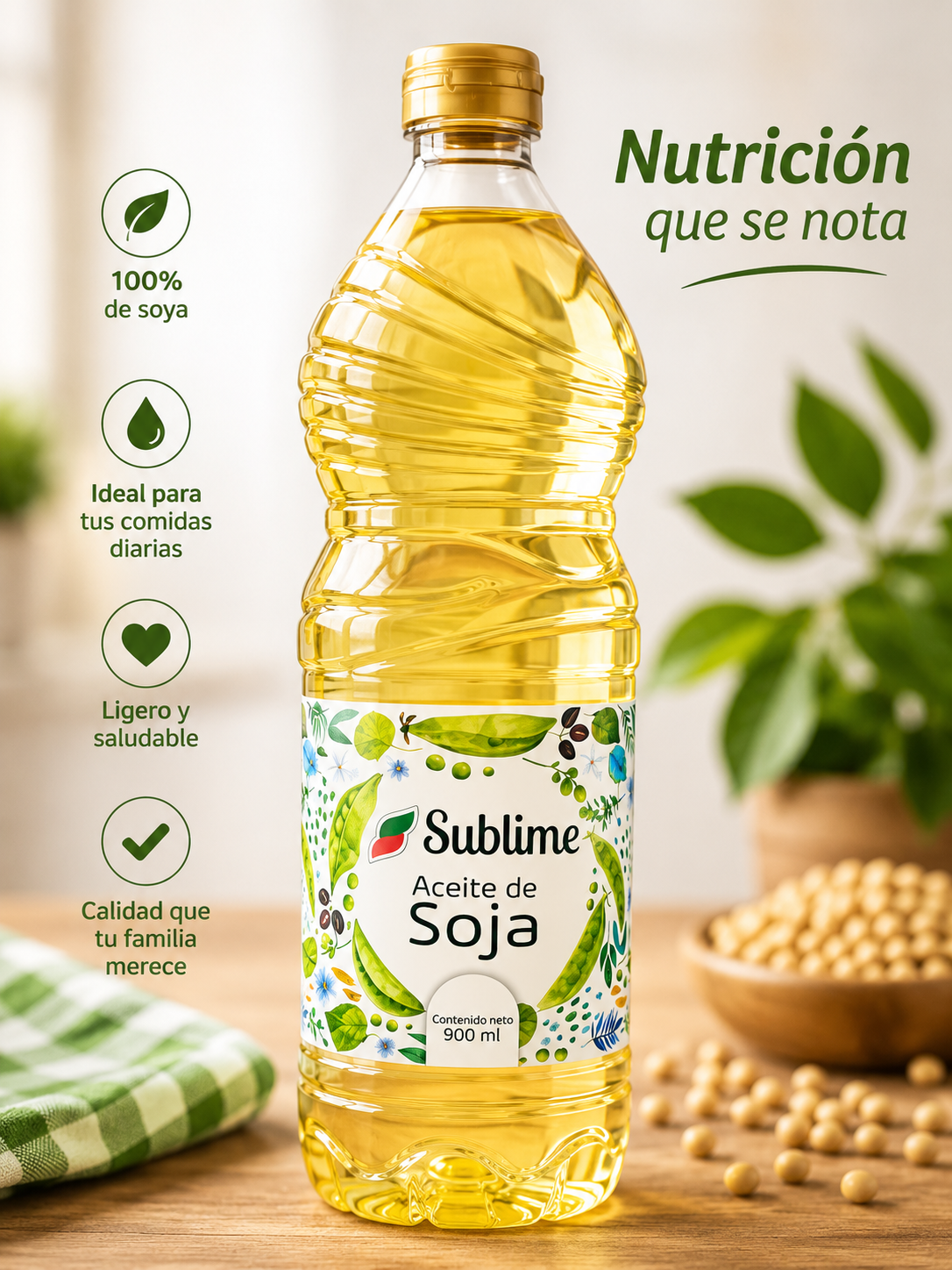 Aceite de Soya Sublime – 900 ml